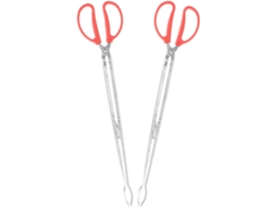 Pinça De Aço Inoxidável 2 Peças, Ferramenta Prática Para Churrasco E Culinária Ao Ar Livre, Cabo Longo Para Lenha
