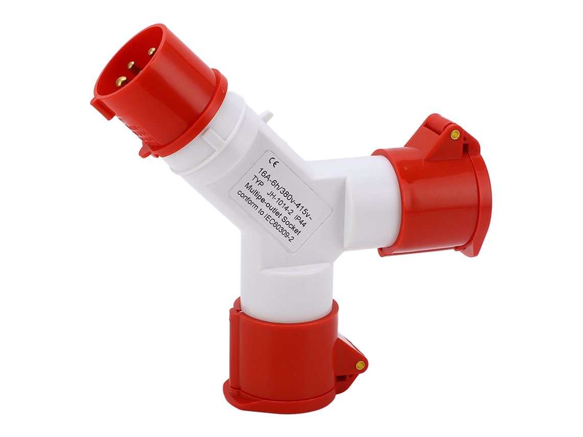 Conector Industrial Y Impermeable Explosão-proof 4 Núcleos 380-415v 16a Capa Pa66 1 Entrada 2 Saídas