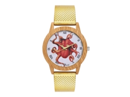 Reloj De Pulsera Analógico De Cuarzo Con Correa De Malla Oro Para Mujer Y Hombre