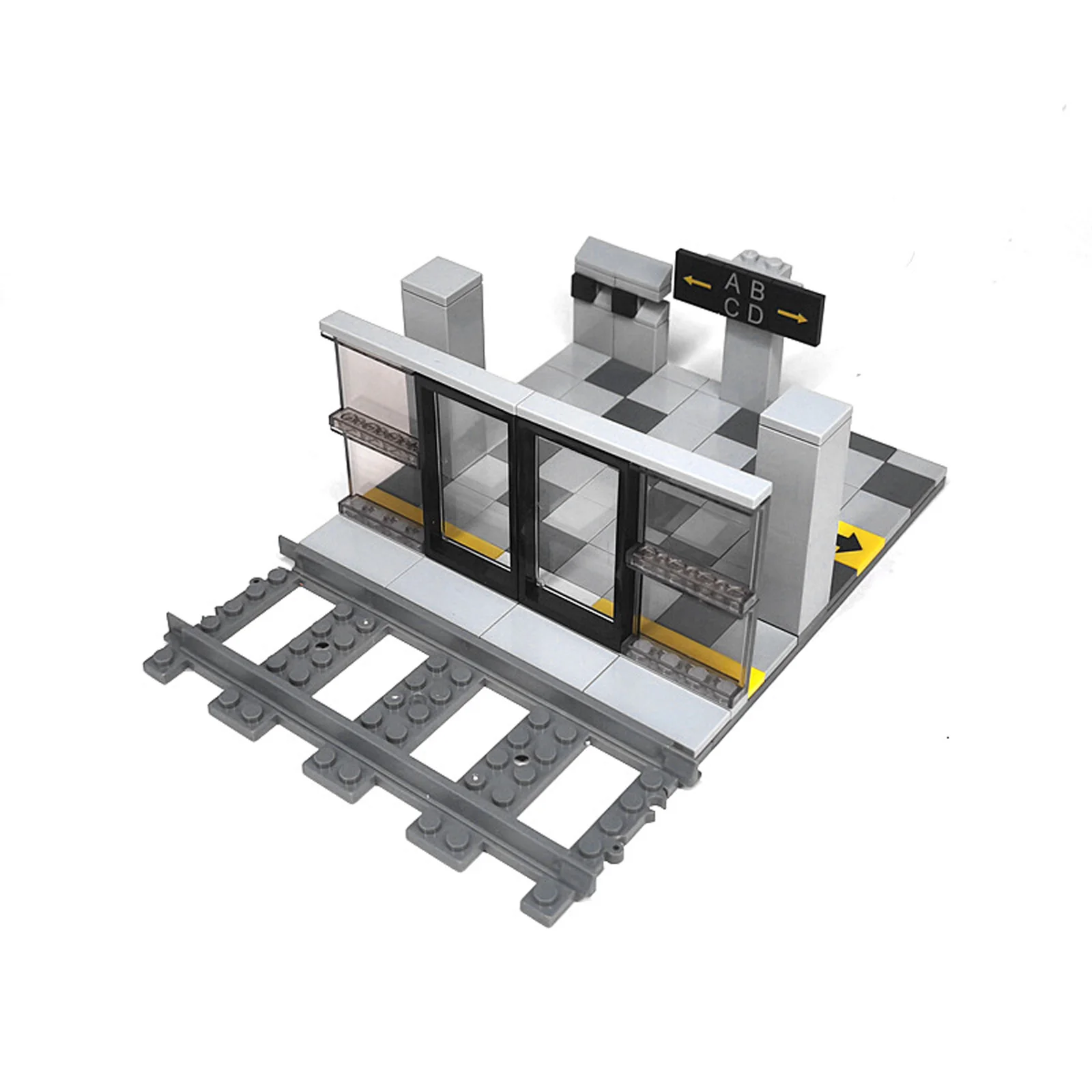 Conjunto De Blocos De Construção Para Maquete De Estação De Metrô Com Portão De Segurança (moc).