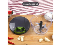 Picador De Alimentos Manual (600 Ml) Com Colher De Mão, Processador De Alimentos De Cozinha