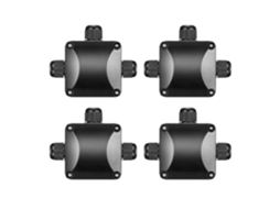 Conjunto De 4 Caixas Junção À Prova D'água, Pretas, Ip68, Com Conectores De Cabo 3 Vias, Para Cabos De Iluminação Externa Ø6, 5 Mm A 10, 5 Mm