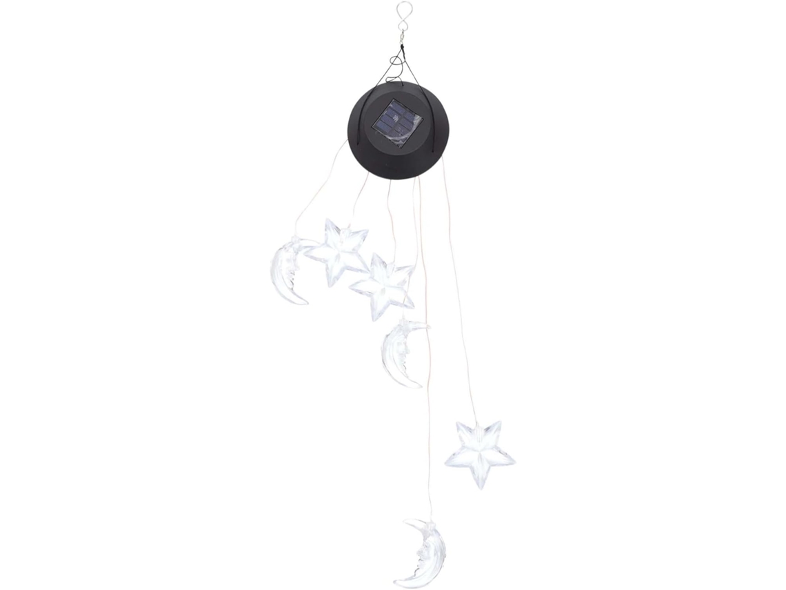Luminária Solar Suspensa em Formato de Sino de Vento, Iluminação Externa Brilhante e Colorida para Uso Noturno. SFUSHOS