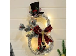 Guirlanda De Natal De Vime Com Led, Em Formato De Boneco De Neve, Decoração Natalina Artificial. Hengjian