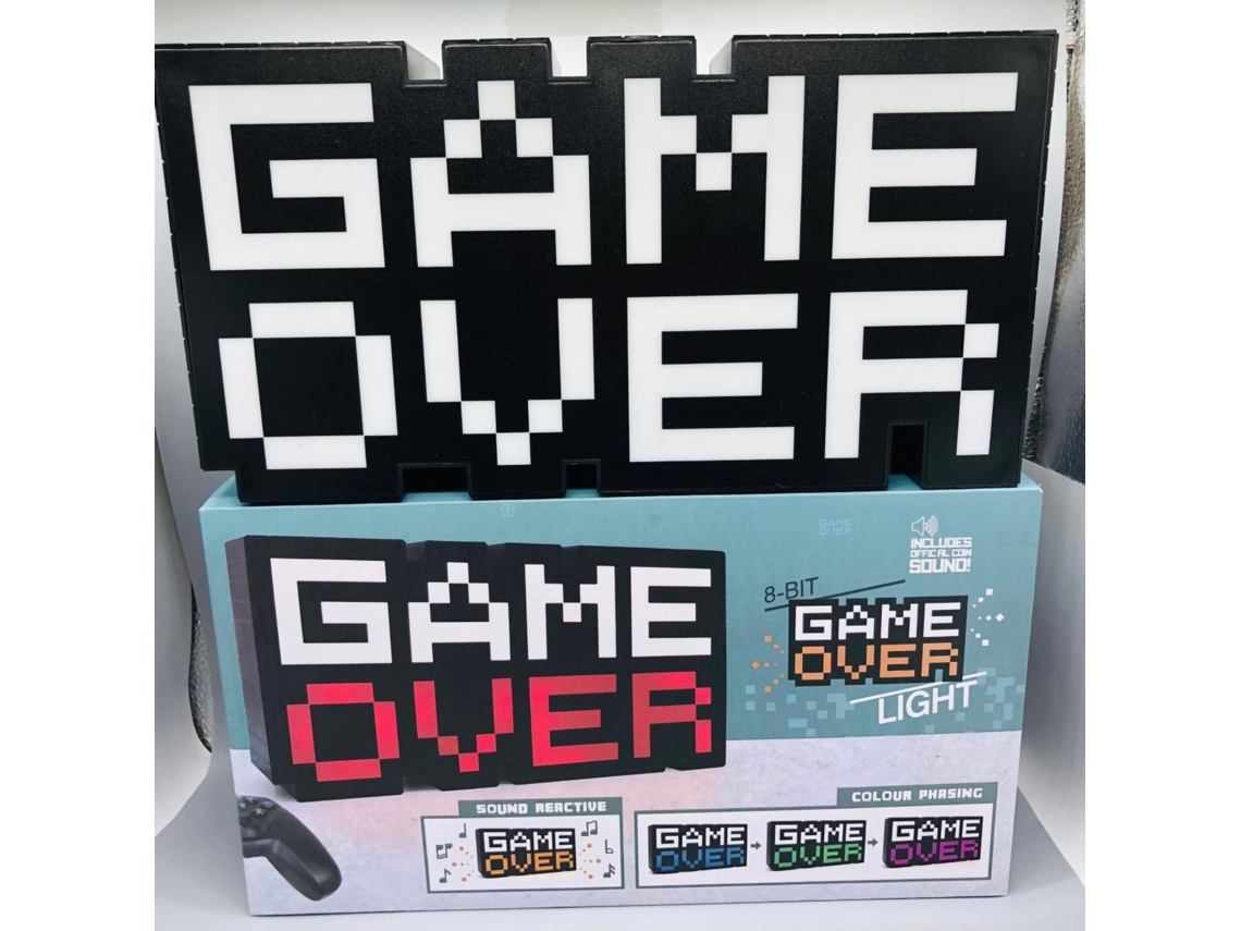 2026 luz Noturna Luminosa de Palabra Game Over com Usb, Ícone de Jogo Colorido e Pequeno para Videojogos Phonation