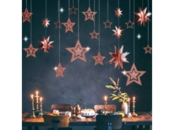 Guirnalda De Estrellas Dorado Rosado Con Brillo Para Decoración De Fiestas Y Eventos Especiales