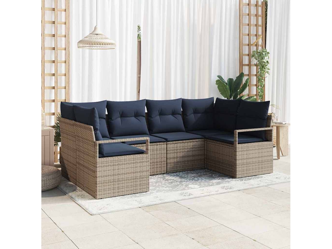 Vidaxl Conjunto De Sofás 6 Unid. Cinzeto