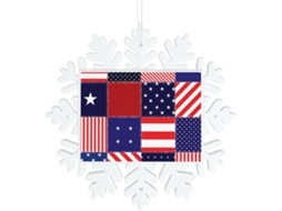 Decoração de Floco de Neve - Transparente - Fácil de Pendurar - 14 x 14 cm