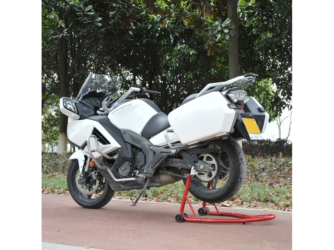 Descanso De Mota Suporte Traseiro Universal Portátil E Móvel – Cor Vermelho – Aço – 80 X 50 X 40 Cm