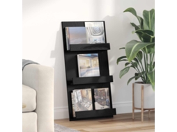 Vidaxl Estante De Revistas Carvalho Preto 51 X 11 X 102 Cm