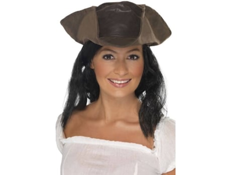 Chapéu  Castanho Com Peruca Pirata (Tam: Tamanho Único)