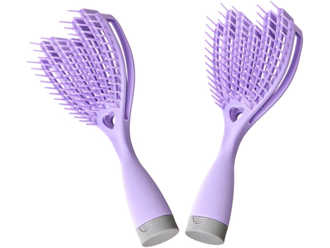 Conjunto De 2 Escovas Cabelo Massageadoras Para Cabelos Molhados E Secos, Com Espelho Embutido, Pentes Ventilados Em Tpu