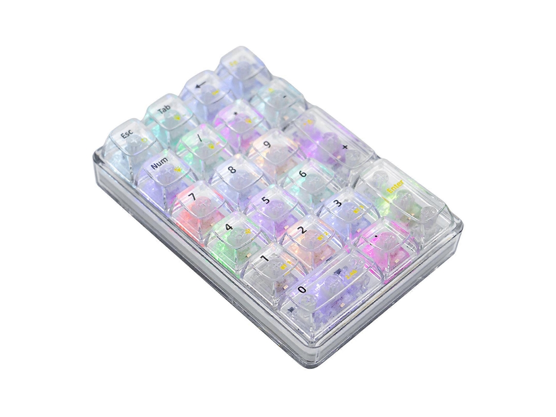 Teclado Numérico Mecânico Compatível Com Bluetooth, Teclado Numérico Transparente De 21 Teclas Para Contabilidade, Teclado Para Jogos Everley891