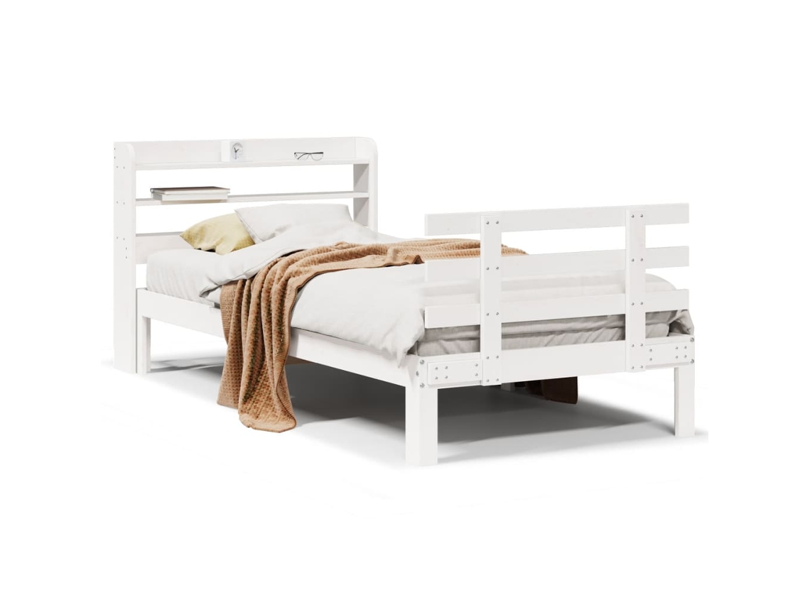 Bed Frame, Bed Frames Vidaxl Branco Madeira (100 X 200 Cm)