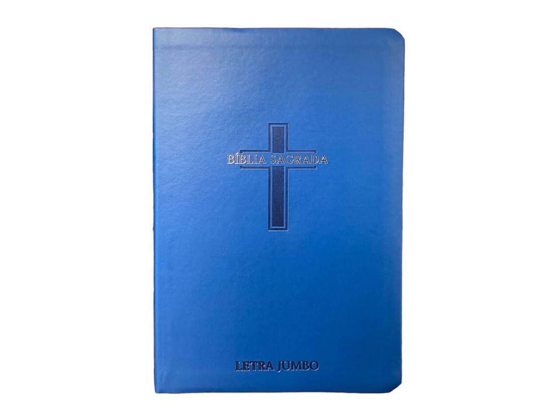 Livro Bíblia L. Jumbo Arc Full Color Capa Pu Luxo C/ Harpa - Cruz Azul De Diversos (português Do Brasil)