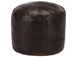 Vidaxl Pufe 40x35 Cm Couro De Cabra Genuíno Castanho-escuro