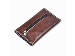 Bolsa de couro para tabaco, cigarros, filtros e papéis de enrolar.