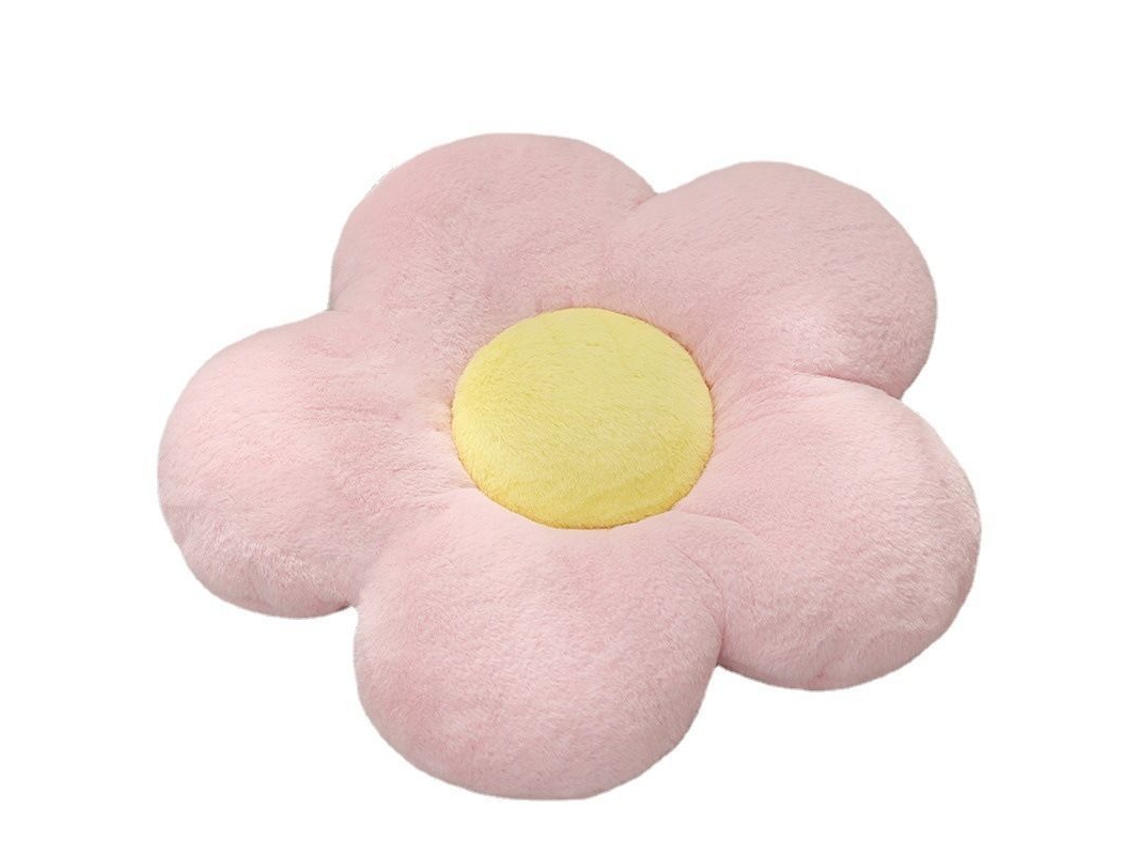 2026 cojín Flor de Peluche Almofada Suave para Chão Sala Carro Decoração 50cm Rosa