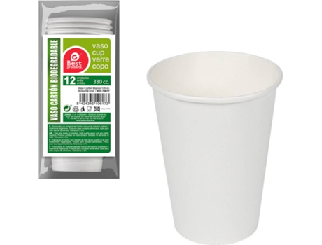 PACK 12UN COPO PAPELÃO BRANCO 330CC 