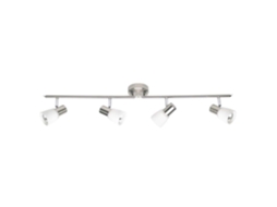 BRILLIANT Luca Barra de Teto com 4 Luzes Altura 15 Cm E14 40W Cromado e Branco