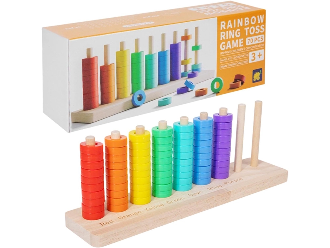 Brinquedos De Empilhar Anéis Do Arco-íris - Jogos Educativos