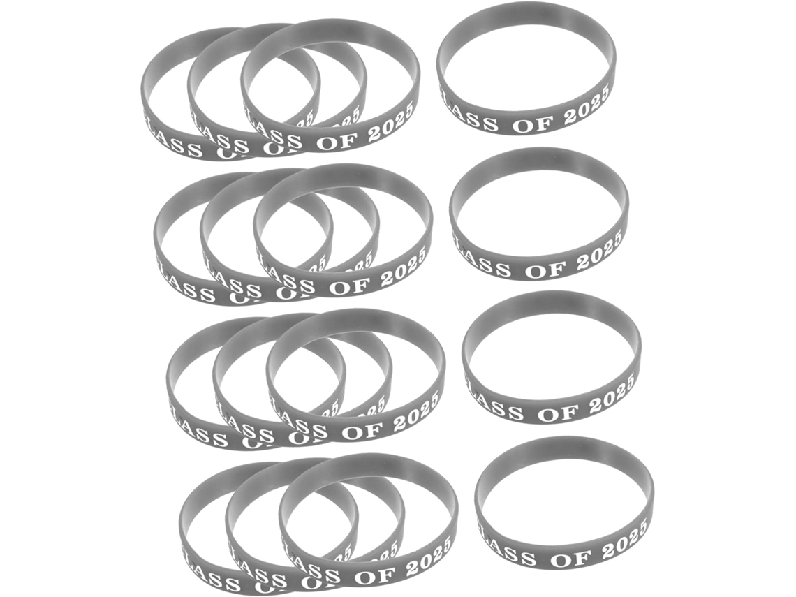 Conjunto Uonlytech com 24 pulseiras de silicone portáteis para treinamento, ideais para apresentar treinamentos no ensino fundamental II.