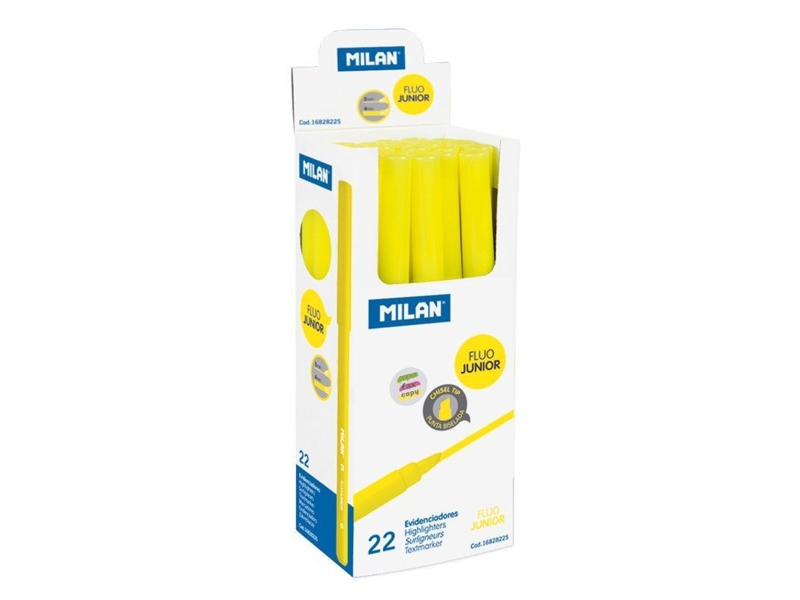 MILAN Caixa com 22 Marcadores Fluorescentes Junior Yellow