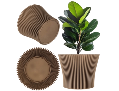 Kadax 15cm Planter Pot Cover Flower Stand Dourado Plástico