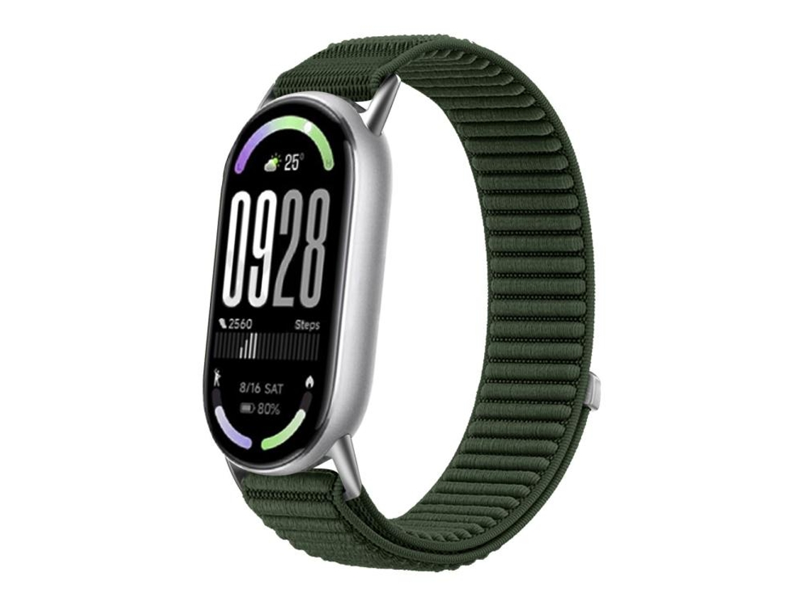 Bracelete para Xiaomi Smart Band 10/9/8 Nylon Trançado com Fecho de Velcro Verde abeto XIAOMOYU