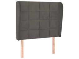Headboard, Headboards Vidaxl Cinzeto Veludo (103 X 23 X 118/128 Cm)