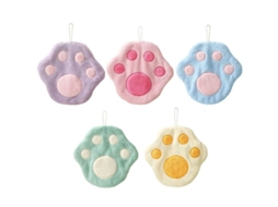 5 Toalhas de mão Nova Line com pegadas de gato, microfibra, absorvente | S/MARCA