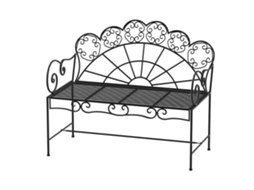 Banco de jardim 2 lugares resistente banco de parque inoxidável móveis para exterior terraço e jardim 107x55,5x92cm BTFORUS