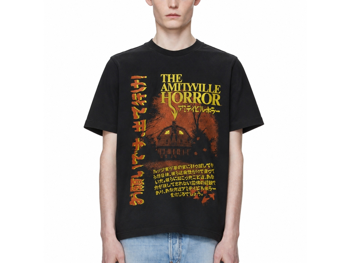 Rockinstone Amityville Horror Movie Japan Poster Black Adult T-shirt Size:s