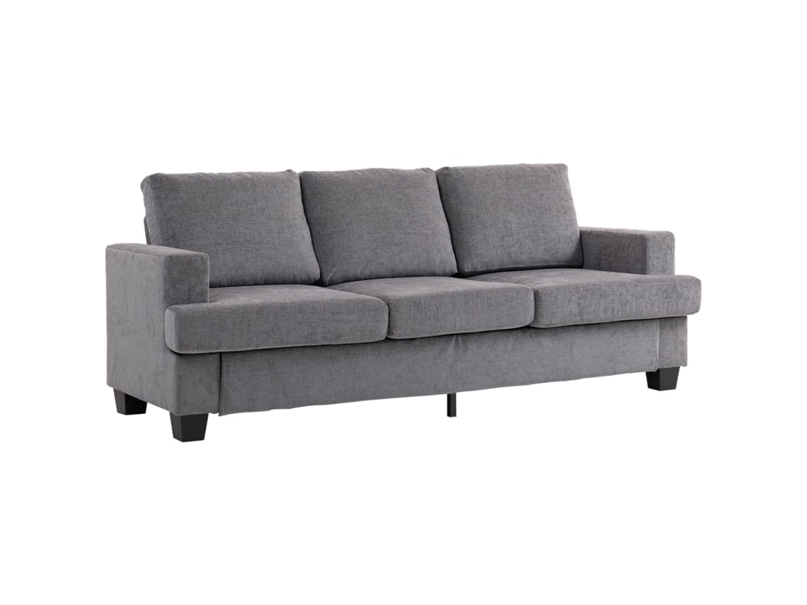Sofá de 2 lugares, estilo escandinavo, estrutura de madeira, suporta até 150 kg, 117x56,5x77 cm, amarelo ZACHARY