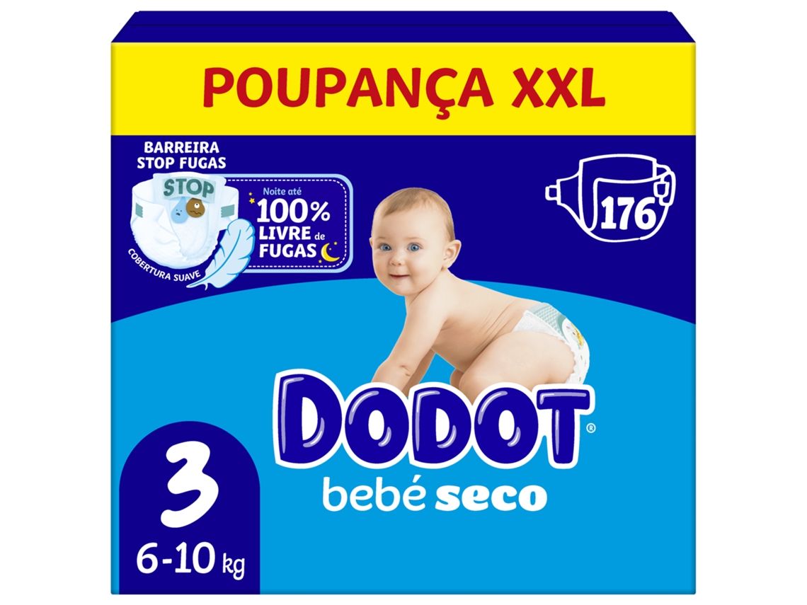 Fraldas Bebé Seco 6-10kg T3 Dodot