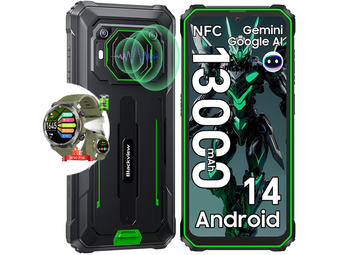 Smartphone BLACKVIEW Bv6200 Pro 6.56'' 18 GB 128 GB Android 14 Verde