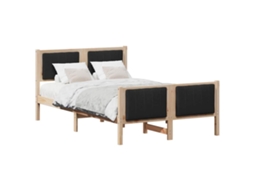 Estrutura da Cama com Cabeceira Castanho e Preto 120x200 cm MAISON EXCLUSIVE