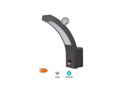 Aplique Led Tegar Com Sensor De Movimento 15w 6000k Cinza Antracite Gsc