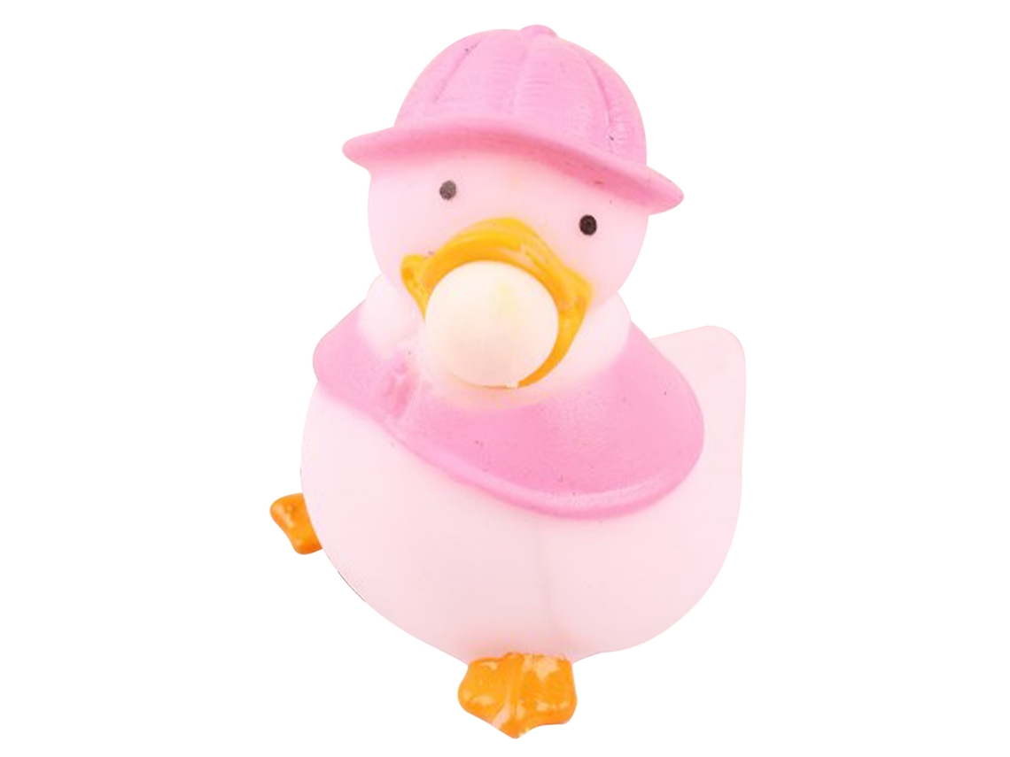 Ats pelota Antiestrés de Pato Con Burbujas Squeezy, Suave Y Elástica para Niños Y Adultos, Color Rosa