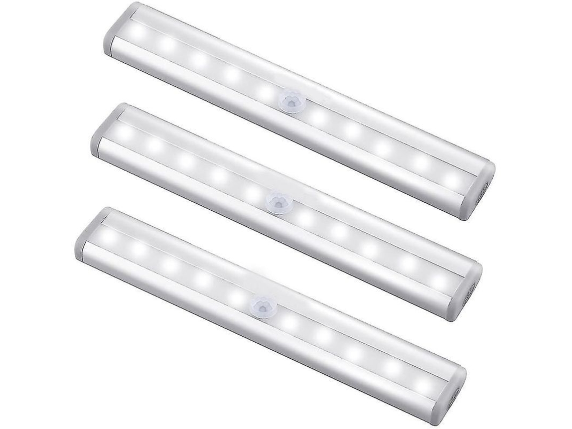 3 Pack Luz De Sensor De Movimento Magnética Recarregável Usb Com 10 Led Melhorada