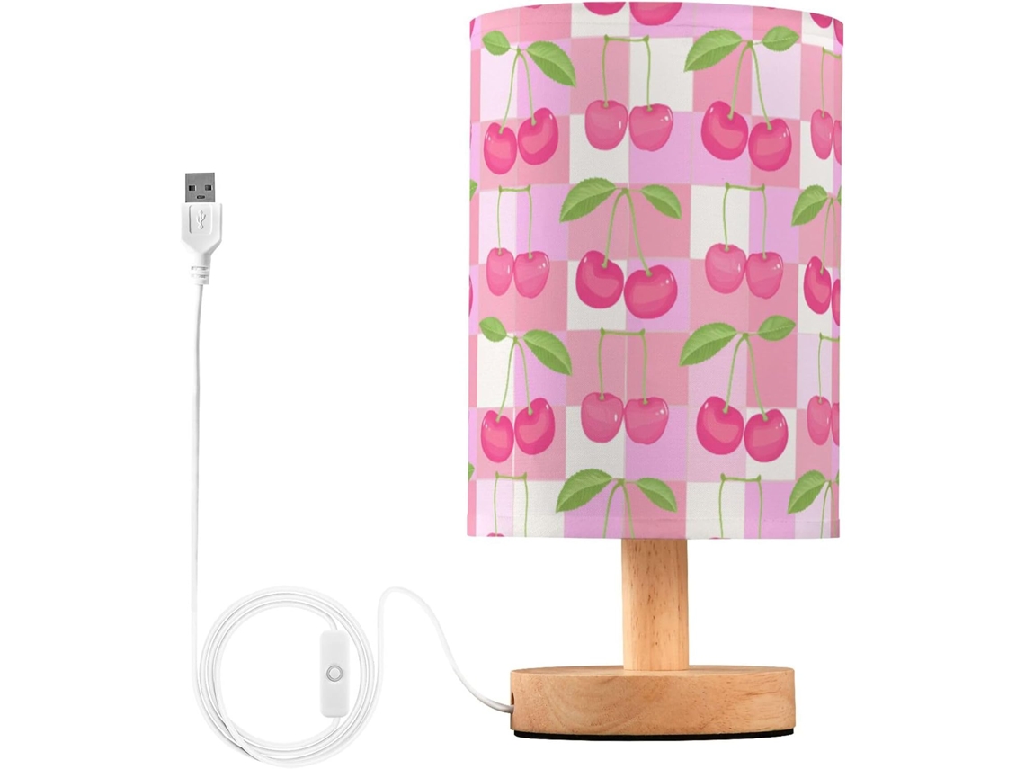 Abajur De Cabeceira Em Formato Cereja Com Porta Usb, Sem Necessidade De Lâmpada, Luz Led Quente Para Quarto, Sala De