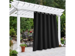 Cortina Blackout Impermeável Anti uv 2pc Tecido Poliéster Sólido 132x183cm Preto