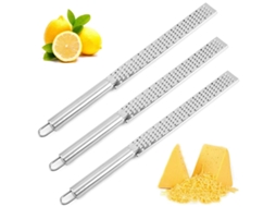 Conjunto De 3 Raladores Manuais De Aço Inoxidável Com Cabo Longo, Utensílios De Cozinha Com Cabo Ergonômico Para Limão, Noz, Moscada, Chocolate
