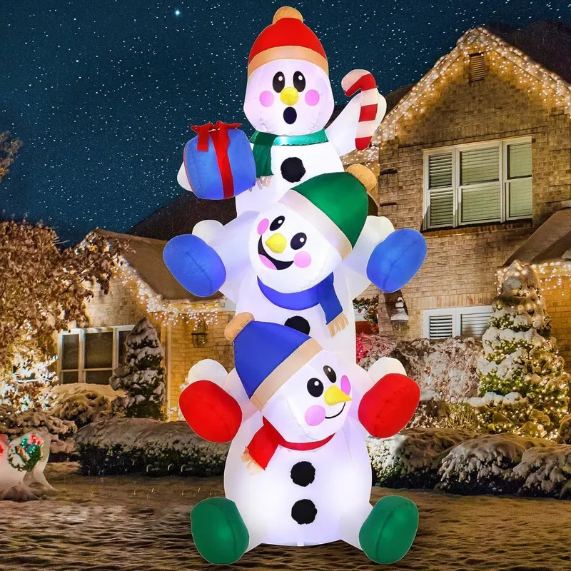 Novo Boneco De Neve Inflável De Natal De 6 Pés Empilhávelvayotoy