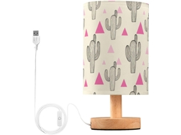 Abajur De Cabeceira Em Formato Cacto Com Porta Usb, Sem Necessidade De Lâmpada, Luz Led Quente Para Quarto, Sala De