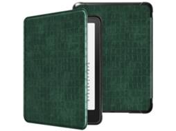 Capa Panoona Para Kindle Paperwhite 7 Polegadas 2024, Em Pele Sintética Com Padrão De Crocodilo Verde