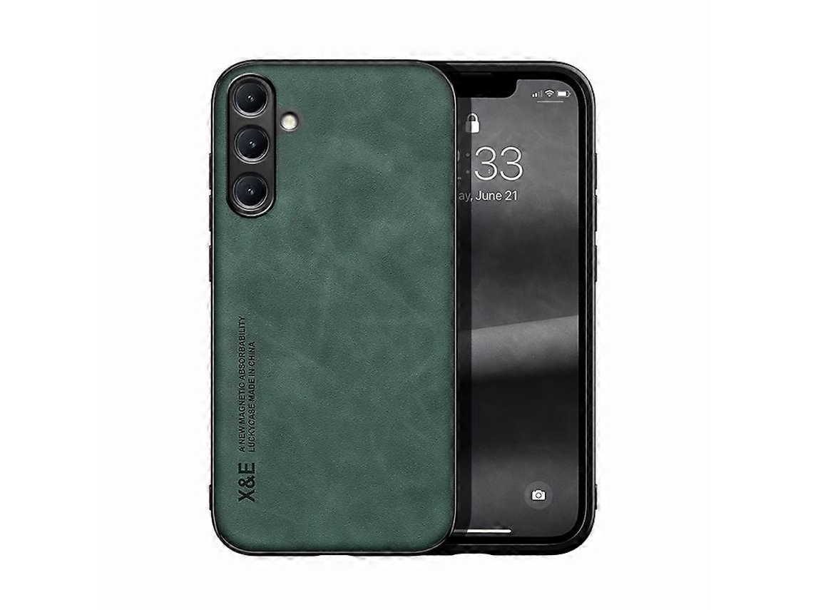 Capa Traseira Magnética Em Couro Sintético Com Toque Aveludado Para Samsung Galaxy M55