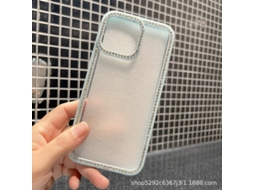 Capa Para Iphone 17 Pro, Cor Menta Diamante, Emborrachada, Acrílica E Couro Transparente, Com Recortes.