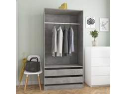 Roupeiro 100x50x200 Cm Derivados De Madeira Cinzento Cimento Wsd938334