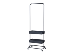 Bengaleiro Kumad com Rodas 2 Caixas Metálicas 175X58X36Cm Preto [EN.CASA]